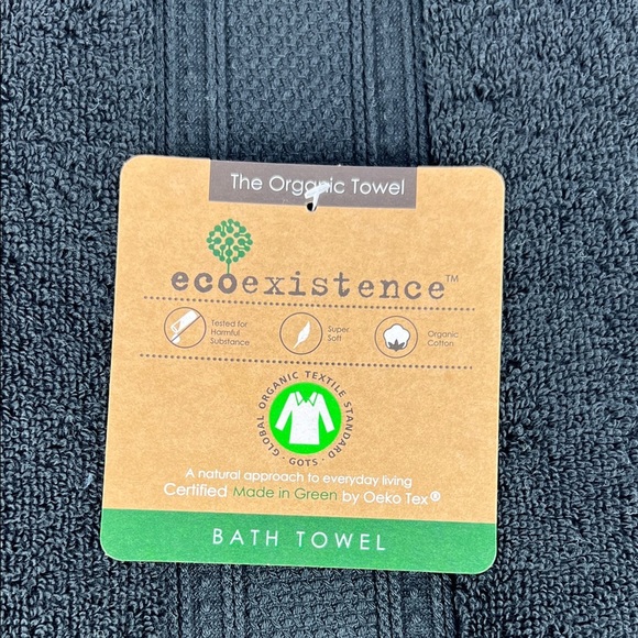 Ecoexistence Organic Bath Towel Black 100% Organic Cotton Loops Plush 1 Pc NEW - Picture 4 of 8